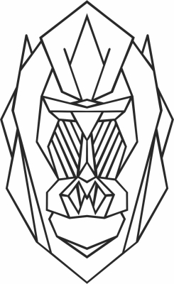 Geometric Polygon gorilla - fichier DXF SVG CDR coupe, prêt à découper pour plasma routeur laser