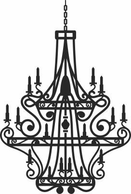 classic Chandelier clipart - For Laser Cut DXF CDR SVG Files - free download