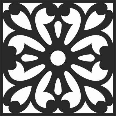 pattern wall decor screen floral - Para archivos DXF CDR SVG cortados con láser - descarga gratuita