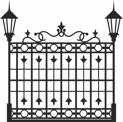 decorative fence gate - For Laser Cut DXF CDR SVG Files - free download