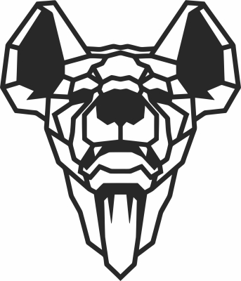 Hyena polygonal wall art - For Laser Cut DXF CDR SVG Files - free download