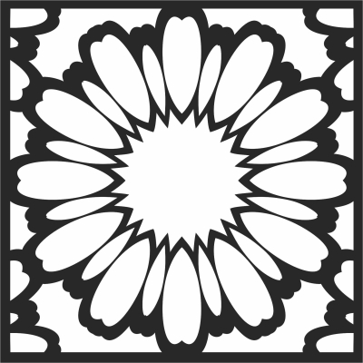 flower Decorative pattern - Para archivos DXF CDR SVG cortados con láser - descarga gratuita