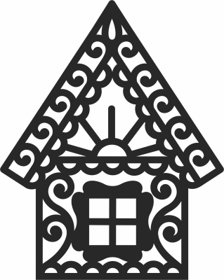 christmas house clipart - For Laser Cut DXF CDR SVG Files - free download