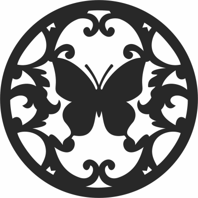 decorative butterfly wall sign - For Laser Cut DXF CDR SVG Files - free download