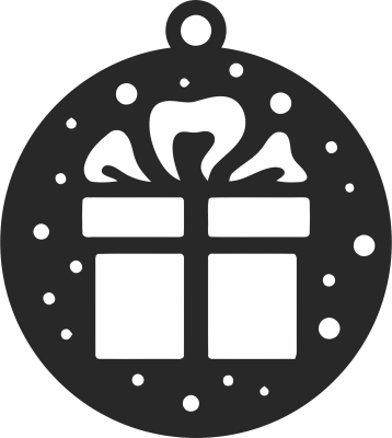 gift box christmas ornament - Para archivos DXF CDR SVG cortados con láser - descarga gratuita