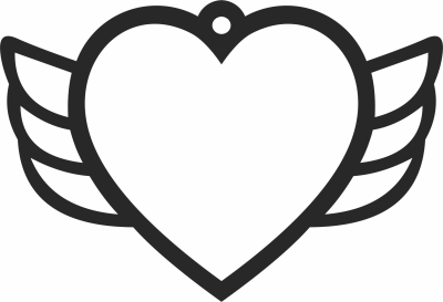 Heart wings ornament - For Laser Cut DXF CDR SVG Files - free download