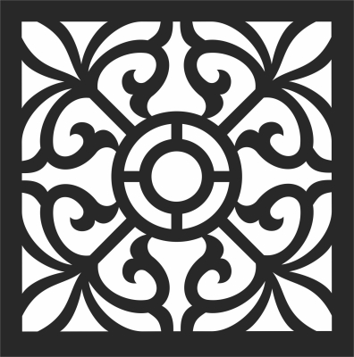 decorative panel screen pattern floral - For Laser Cut DXF CDR SVG Files - free download