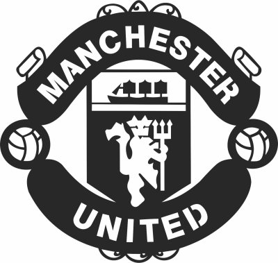 Manchester united Football Club logo - fichier DXF SVG CDR coupe, prêt à découper pour plasma routeur laser
