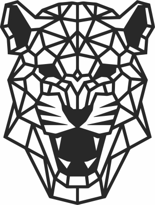 tiger polygonal wall art - For Laser Cut DXF CDR SVG Files - free download