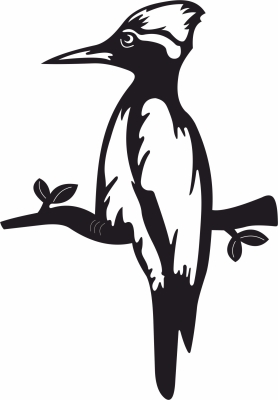 Redhead Woodpecker Tree Stake Yard Decor - Para archivos DXF CDR SVG cortados con láser - descarga gratuita