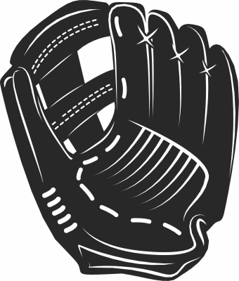 Baseball Glove Silhouette - For Laser Cut DXF CDR SVG Files - free download