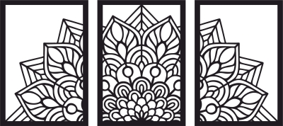 Mandala Panels home decor - For Laser Cut DXF CDR SVG Files - free download