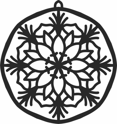 Christmas mandala ball ornament - For Laser Cut DXF CDR SVG Files - free download