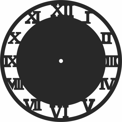 latin numbers Wall Clock Vinyl Record - For Laser Cut DXF CDR SVG Files - free download