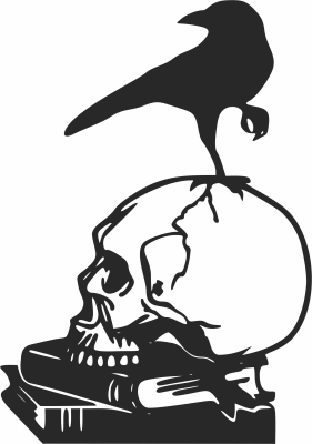 Raven skull cliparts - Para archivos DXF CDR SVG cortados con láser - descarga gratuita