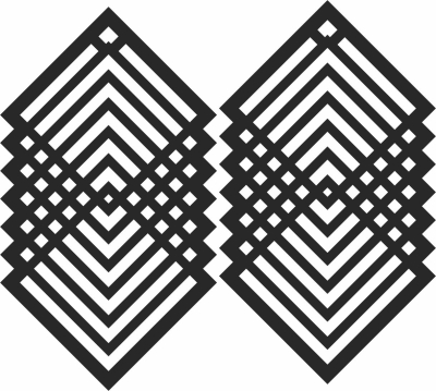 Hexagon 3d art earrings - Para archivos DXF CDR SVG cortados con láser - descarga gratuita