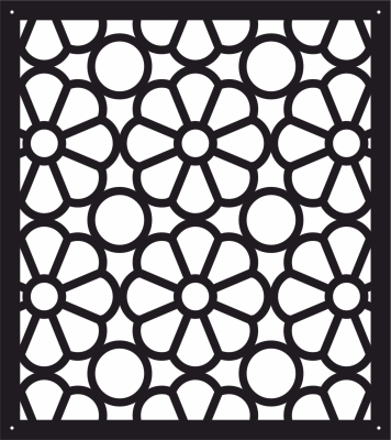 decorative panel floral screen pattern art - For Laser Cut DXF CDR SVG Files - free download