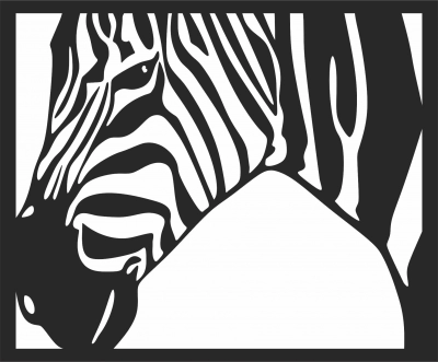 Zebra scene art wall deco- For Laser Cut DXF CDR SVG Files - free download
