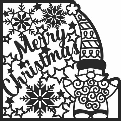 Merry christmas santa decoration - For Laser Cut DXF CDR SVG Files - free download