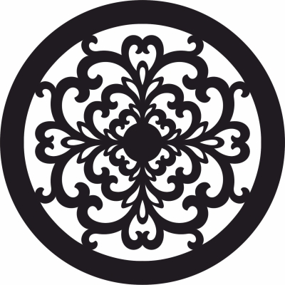 Mandala pattern floral wall decor - For Laser Cut DXF CDR SVG Files - free download