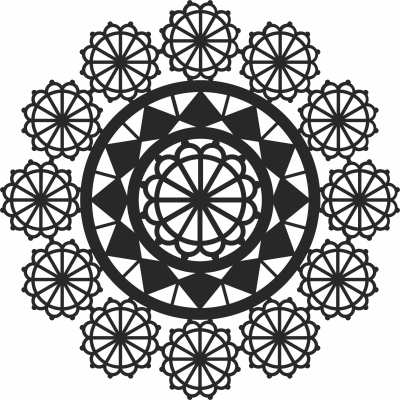Mandala wall decor - For Laser Cut DXF CDR SVG Files - free download
