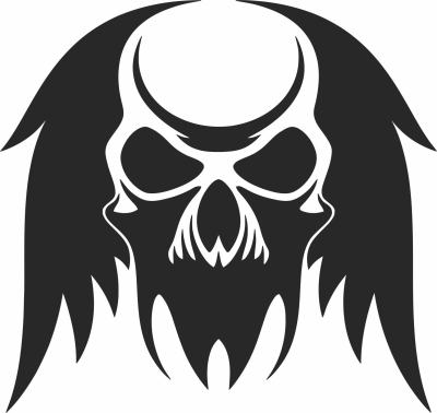 scary Skull cliparts - For Laser Cut DXF CDR SVG Files - free download