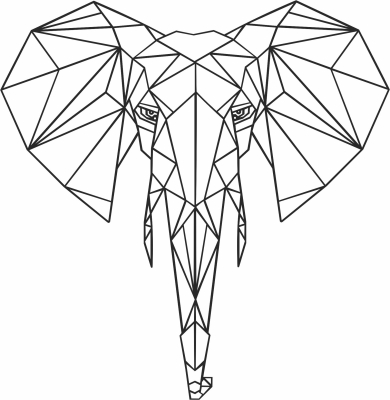 Geometric Polygon elephant - Para archivos DXF CDR SVG cortados con láser - descarga gratuita