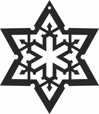 Star ornament christmas tree decoration - For Laser Cut DXF CDR SVG Files - free download