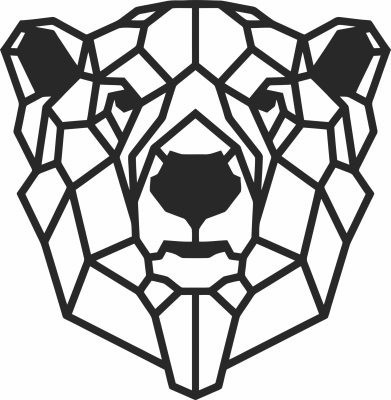 geometric bear clipart - For Laser Cut DXF CDR SVG Files - free download