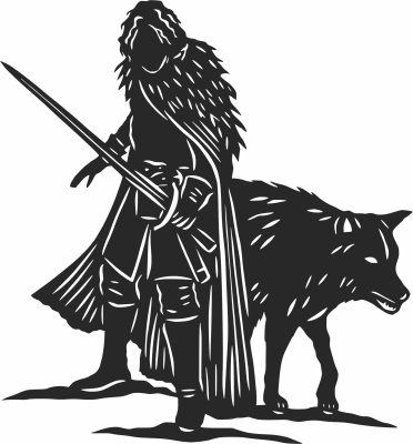 Game of Thrones Jon Snow clipart - For Laser Cut DXF CDR SVG Files - free download