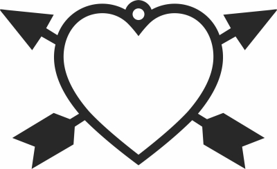 Heart arrows ornament - For Laser Cut DXF CDR SVG Files - free download