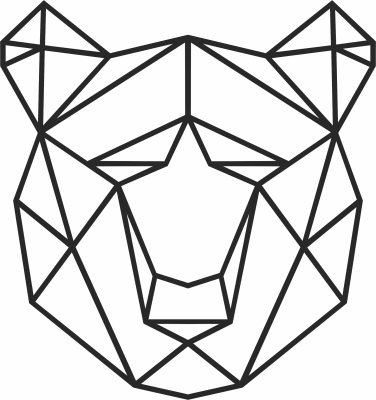 Geometric Polygon bear - For Laser Cut DXF CDR SVG Files - free download
