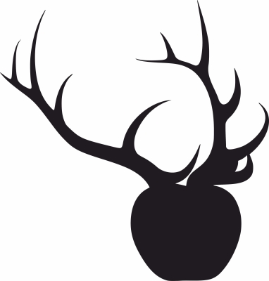 apple with antlers - For Laser Cut DXF CDR SVG Files - free download