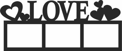 Love hearts pictures holder - Para archivos DXF CDR SVG cortados con láser - descarga gratuita