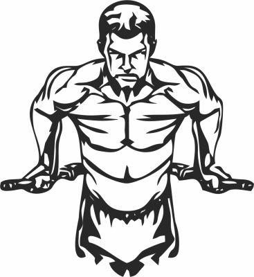 Workout Gym Fitness Wall Decal Art - Para archivos DXF CDR SVG cortados con láser - descarga gratuita