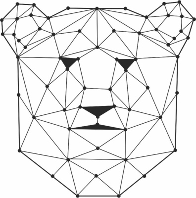 Geometric Polygon Bear Head - fichier DXF SVG CDR coupe, prêt à découper pour plasma routeur laser