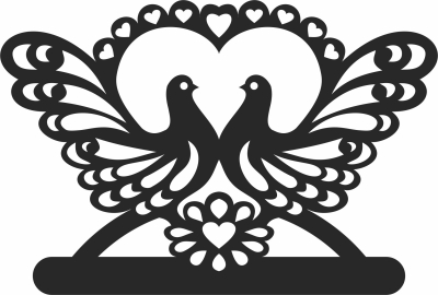 heart dove birds art - Para archivos DXF CDR SVG cortados con láser - descarga gratuita