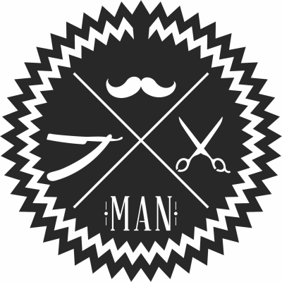 Barbershop Man clipart - Para archivos DXF CDR SVG cortados con láser - descarga gratuita