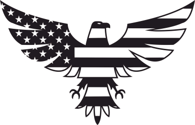 USA eagle with flag - For Laser Cut DXF CDR SVG Files - free download
