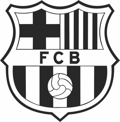 FC Barcelona football Club logo - fichier DXF SVG CDR coupe, prêt à découper pour plasma routeur laser