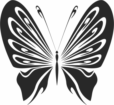 Butterfly clipart floral - For Laser Cut DXF CDR SVG Files - free download
