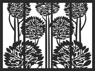 decorative wall tree panels - For Laser Cut DXF CDR SVG Files - free download