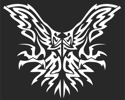 Phoenix bird logo - fichier DXF SVG CDR coupe, prêt à découper pour plasma routeur laser