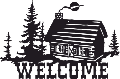 welcome sign old home scene - For Laser Cut DXF CDR SVG Files - free download
