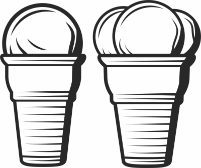Ice Cream Cone Cupcakes - Para archivos DXF CDR SVG cortados con láser - descarga gratuita