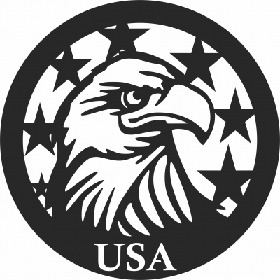 Bandera del águila americana  - Para archivos DXF CDR SVG cortados con láser - descarga gratuita
