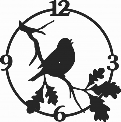 Download Bird Wall Clock For Laser Cut Dxf Cdr Svg Files Free Download Dxf Vectors