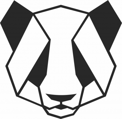 Panda géométrique - pour les fichiers SVG DXF CDR découpés au Laser - téléchargement gratuit