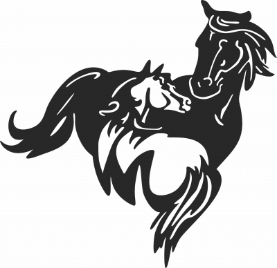 Horse clipart scenery - Para archivos DXF CDR SVG cortados con láser - descarga gratuita