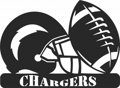 Los Angeles Chargers NFL helmet LOGO - Para archivos DXF CDR SVG cortados con láser - descarga gratuita